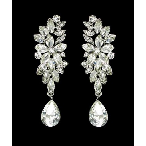 Silver Elegant Austrian Crystal Earrings 