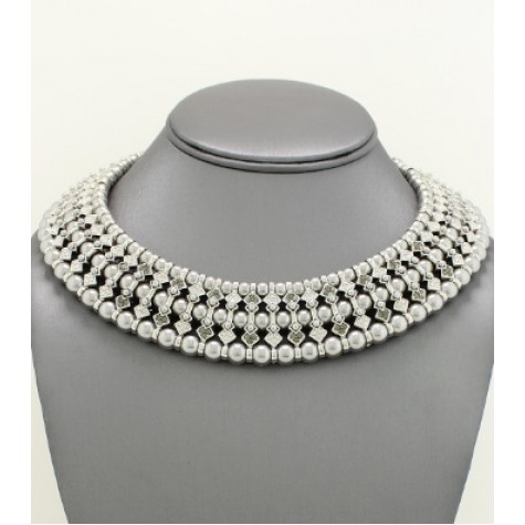 Grey Bridal Pearl Choker Set