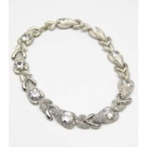 Silver w/Clear Cubic Rhinestone Collar 